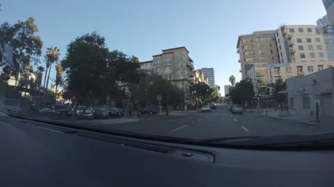 Driving Down Front Street into Downtown San Diego Stock Footage 344612622