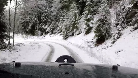 Driving down the hill on snow Stock Footage 172424782