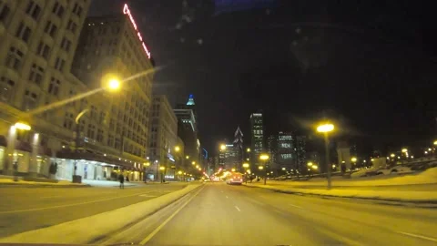Driving down MIchigan Ave Stock Footage 159816660