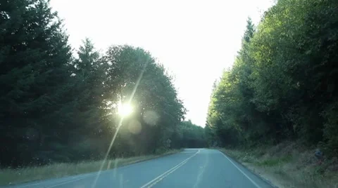 Driving Down Mountain Road Curve Vídeos de archivo 10772519