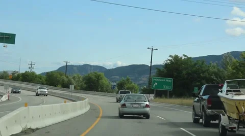 Driving Down the Okanagan Connector Stock Footage 52306010