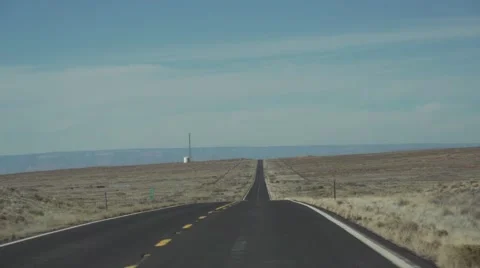 Driving Down Open Road in Slow Motion Stock Footage 50440990