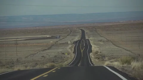 Driving Down Open Road in Slow Motion Stock Footage 50441432