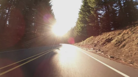 Driving Down Open Road On A Sunny Day In Scenic Hood River, Oregon, USA Stock-Footage 120715866