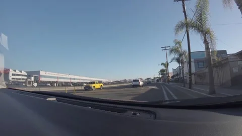 Driving Down Pacific Highway Toward Overpass in San Diego Stock Footage 344608638