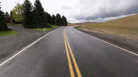 Driving down a Palouse road Stock Footage 50452873