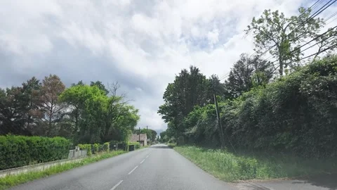 Driving Down a Quiet Suburban Road in Rural Paris France Video stock 336353460