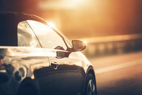 Driving down the road closeup Foto stock