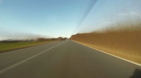 Driving Down Road in Fast Motion Stock Footage 17345234