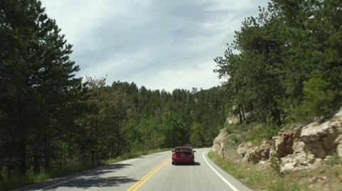 Driving down rocky highway Stock Footage 26180691