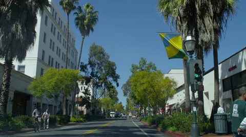 Driving Down Santa Barbara, CA Stock Footage 35198579