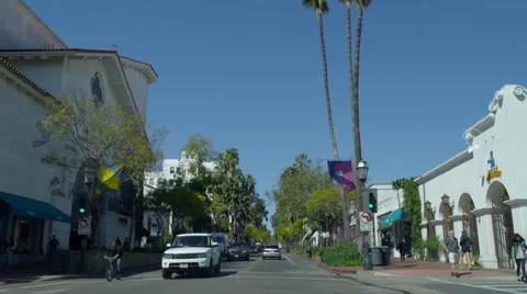 Driving Down Santa Barbara, CA Stock Footage 35208720