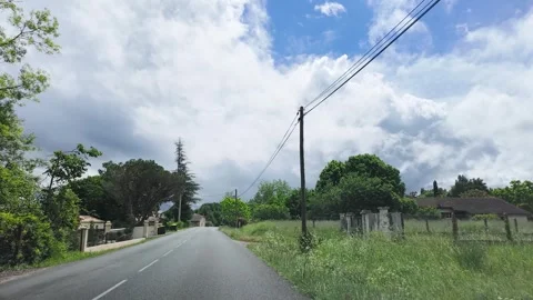 Driving Down a Scenic Rural Road in the French Countryside Near Paris Video stock 335850509