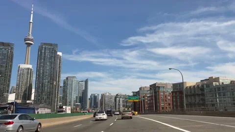 Driving downtown CN Tower Toronto Canada September 2020 Stock Footage 141822769