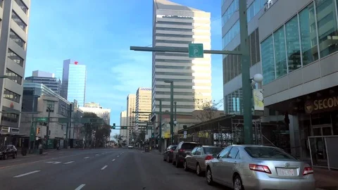 Driving downtown Edmonton Alberta Canada summer sunny day Stock Footage 116010085