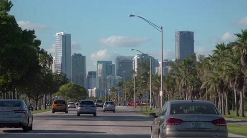 Driving into downtown miami Stock Footage 84803027