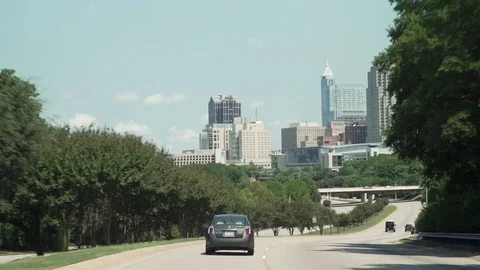 Driving into downtown raleigh durham Stock Footage 84561101