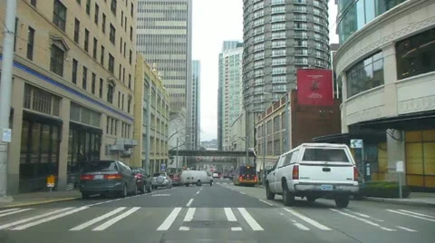 Driving Downtown Seattle Stock Footage 21850959