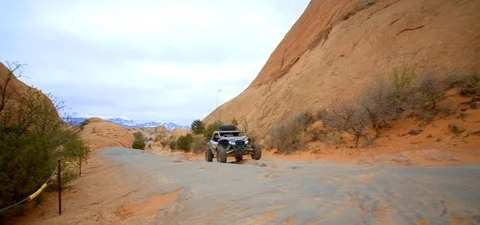 Driving Dune Buggy Through Canyon, Slow Motion 動画素材 109492433