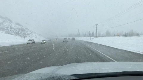 Driving during snow Stock Footage 123069572