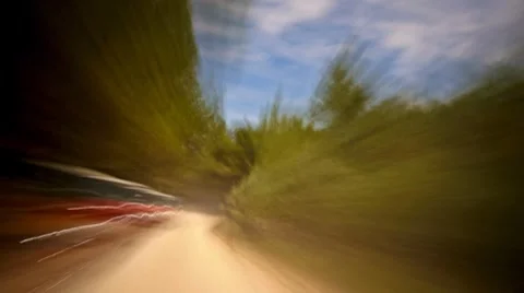 Driving on dusty road Stock Footage 7910084