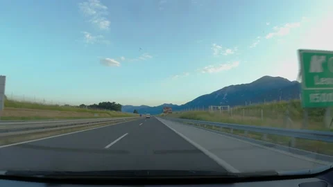 Driving on E61 highway road in Slovenia Stock Footage 158145772