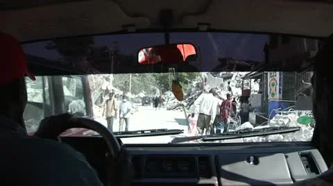 Driving in Earthquake Damage Stock Footage 22323288