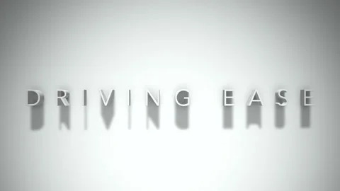 Driving ease 3D title animation white text on a white background Stock Footage 299702402