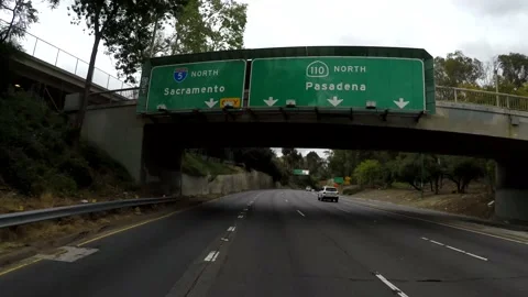 Driving east on the 110 freeway 4 Stock Footage 145295146