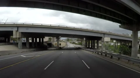 Driving East on the 110 freeway in Los Angeles California Vídeo Stock 145294763