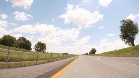 Driving East on Interstate Highway 40 on cross-country road trip. Stock Footage