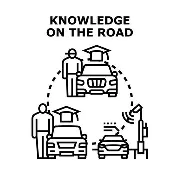 Driving education and smart road technology concept Stock Illustration