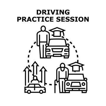 Driving education progression with learning stages icon Stock Illustration