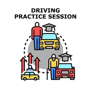 Driving education progression with learning stages icon Stock Illustration