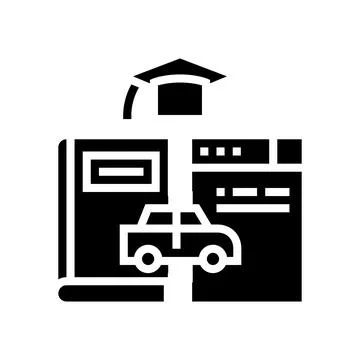 Driving educational materials glyph icon vector illustration Stock-Illustration