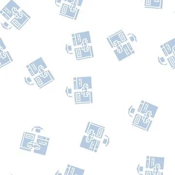 Driving educational materials glyph seamless pattern Stock Illustration