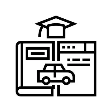 Driving educational materials line icon vector illustration Stock-Illustration
