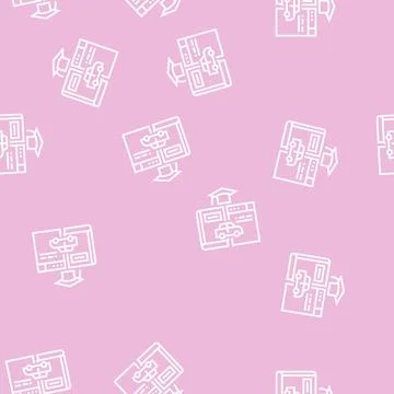 Driving educational materials line seamless pattern Ilustración de archivo