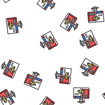 Driving educational materials vector seamless pattern Stock Illustration