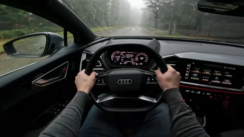 Driving an electric car on a bumpy road 스톡 동영상 171581826