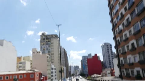 Driving in elevated highway (also know as Minhocao) in São Paulo, Brazil. Stock Footage 68397332