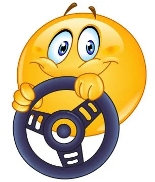 Driving emoticon Illustrazione stock