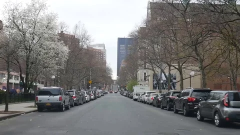 Driving Empty 99th Street 2nd Ave Public Housing Coronavirus II Stock Footage 127924580