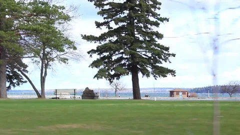 Driving by an empty beach in the morning - Close-up Stock-Footage 146616749