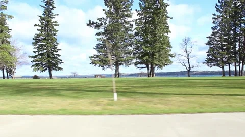 Driving by an empty beach in the morning Stock-Footage 146615684