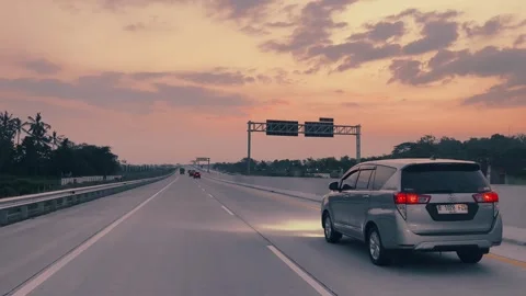 Driving on an empty highway Video stock 319414337