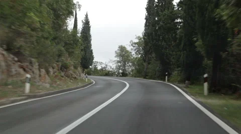 Driving on empty Mediterranean road Video stock 42587121