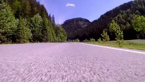 Driving on an empty mountain road in the austrian region steiermark Stock Footage 132639682