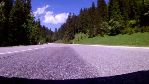 Driving on an empty mountain road in the austrian region steiermark Stock Footage 132639725