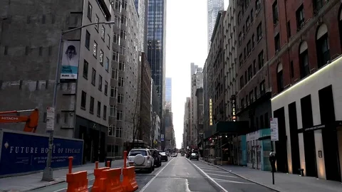 Driving Empty NYC Streets Midtown Coronavirus Quarantine Stock Footage 127985020
